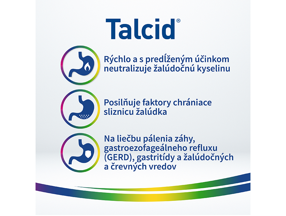 Talcid účinky